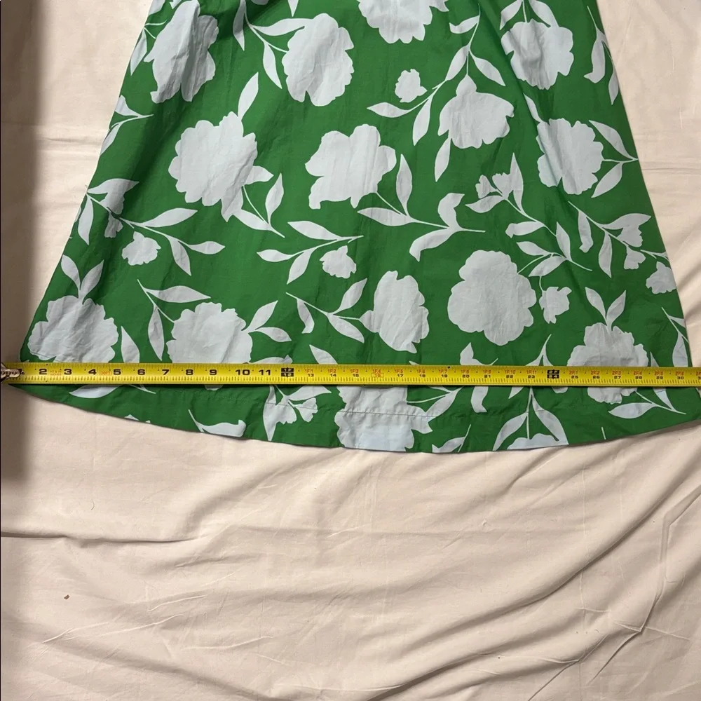 Kate Spade White Floral Green Dress SZ S 100% Cotton Quiet Luxury NWT - Picture 7 of 9